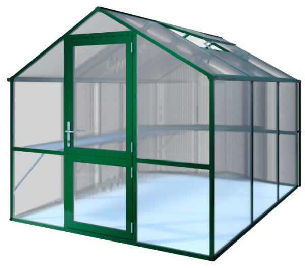 KGT Gewächshaus Rose III, moosgrün, 3.23 x 2.33 x 2.15 m, 11300002