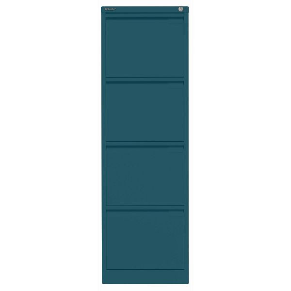 Bisley Hängeregistraturschrank, einbahnig, 4 HR-Schubladen, 653 ozeanblau, 3643653