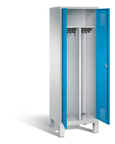 C+P Schwarz-Weiss-Spind Evolo, H1850xB610xT500mm, Farbe: Lichtgrau / Lichtblau, 48012-20 S10159