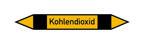 Schilder Klar Rohrleitungskennzeichen Kohlendioxid, 33000x90 mm Folie selbstklebend, 101572/85