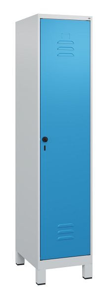 C+P Umkleidespind Classic PLUS, Füße, 1800x400x500mm, 7035/5012, Drehriegel, 0800107-12 S10004