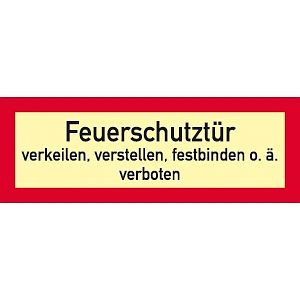 Moedel Feuerschutztür verkeilen...verboten, Folie, nachleuchtend, 160-mcd, 297x105 mm, 57771
