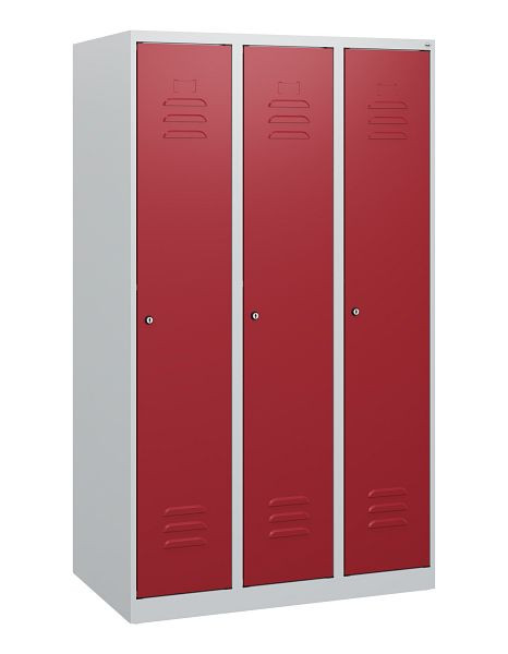 C+P Umkleidespind Classic PLUS, 3 Abteile, 1530x900x500mm, 7035/3003, Zylinderschlösser, 0800005-30 S10018