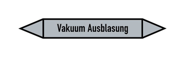 Schilder Klar Rohrleitungskennzeichen Vakuum Ausblasung, 100x15 mm Folie selbstklebend, 101535/60