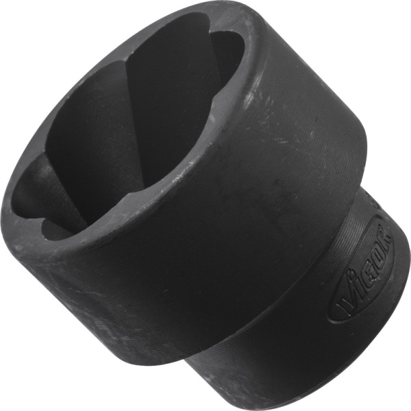 VIGOR Spiralnutenausdreher-Einsatz, Vierkant hohl 12,5 mm (1/2 Zoll), Außen Schraubenausdreher Profil, 27 mm, V3745