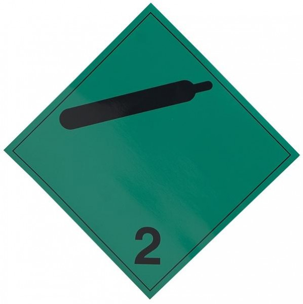 SIGNUM Gefahrzettel Klasse 2.2, Aluminium, mit Kantensch. 300 x 300 mm, G 2028/2.2300