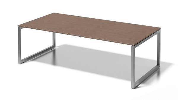 Bisley Cito Chefarbeitsplatz/Konferenztisch, 730 mm höhenfixes O-Gestell, H 19 x B 2400 x T 1200 mm, nußbaum/silber, DOF2412WN355