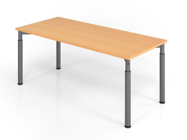 Hammerbacher Schreibtisch YS19, 180 x 80 cm, Platte: Buche, 25 mm dick, ABS-Dickkante, Rechteckform, Graphit, VYS19/6/G