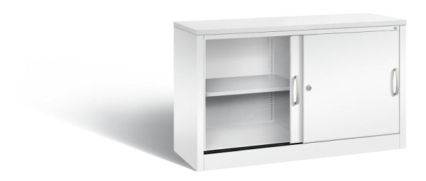 C+P Sideboard mit Schiebetüren Acurado, H720xB1200xT400mm, Farbe: Verkehrsweiß, Bügelgriff, 2 OH, 5723-00 S10379