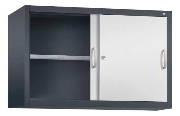 C+P Aufsatzschrank Acurado, H790xB1200xT400mm, Farbe: Schwarzgrau / Lichtgrau, Bügelgriff, 2 OH, 2045-09 S10035