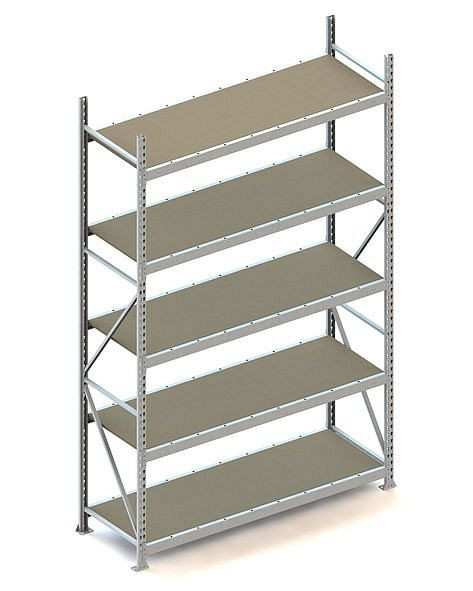 Meta MINI-RACK GR 3000x1800x650 mm, verzinkt, mit Spanplatte, Bodenanzahl: 5, 20051330