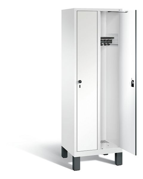C+P Garderobenschrank Evolo, H1850xB610xT500mm, Farbe: Verkehrsweiß / Dekor Weiß, 48010-20 S10461
