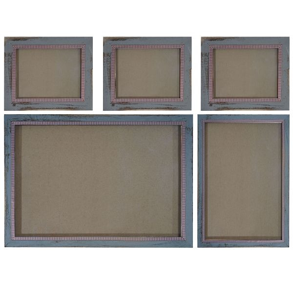 Mendler Bilderrahmen Set, Fotorahmen Holzrahmen, 3x 21x26cm 1x 26x36cm 1x 36x51cm Shabby Landhaus, grau, 3x36365+36374+36371