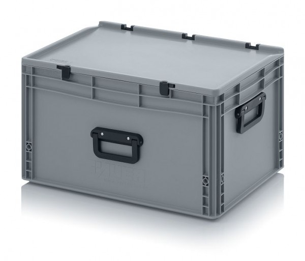 Auer Eurobehälter Koffer 3G 1 Griff auf der Längsseite, 2 Griffe auf der Stirnseite, LxBxH: 60 x 40 x 33,5 cm, ED 64/32 3G