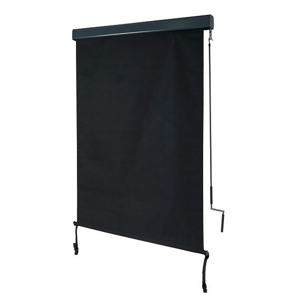 Mendler Vertikalmarkise HWC-F42, Senkrechtmarkise Sichtschutz Außenrollo Rollo, UV-Schutz 50 Stoff, 250x100cm, schwarz, 69622