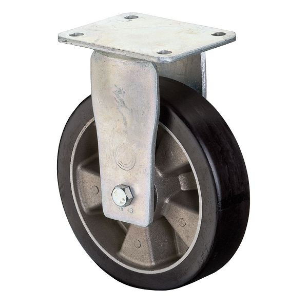 BS Rollen Schwerlastrolle, Bockrolle, Breite 40 mm, Ø100 mm, bis 150 kg, Guss-Polyurethan 78 Shore A, Radkörper Aluminium, Kugellager, RR110.B91.100