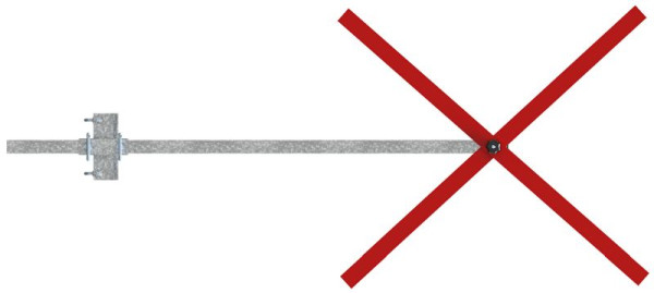 Schake Auskreuzung aus stabilen Aluminiumprofilen, Länge: 650 mm, Auslegerlänge: 800 mm, 3537506