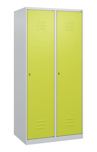 C+P Umkleidespind Classic PLUS mit Mitteltrennwand, 2 Abteile, 1700x800x500mm, 7035/0024, Zylinderschlösser, 0800007-22F S10022