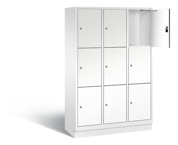 C+P Schließfachschrank Evolo, H1800xB1200xT500mm, Farbe: Verkehrsweiß / Dekor Weiß, 48020-323 S10265