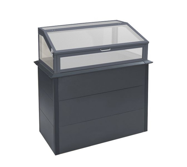 Westmann Hochbeet mit Frühbeetaufsatz Primus Plus M anthrazit, 50x100x77 cm, WMHPS771005-SET