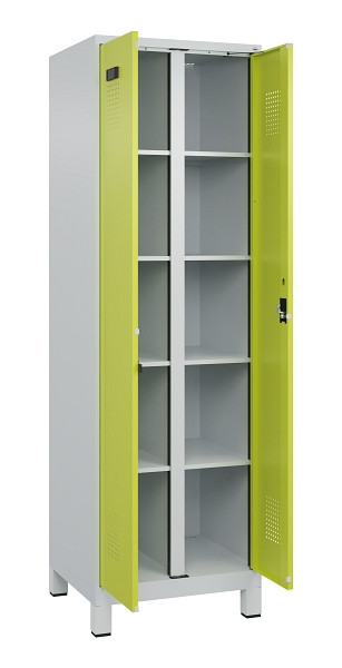 C+P Wäsche-Spind Evolo PLUS, mit Füßen, 2 Abteile, 1950x600x500mm, 7035/0024, Verschluss Zylinderschloss, 049012-20B S10042