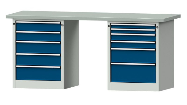ANKE Werkbänke Kombiwerkbank, Modell 841 V, 2000 x 700 x 890 mm, RAL 7035/5010, ZBP 40 mm, 415.125