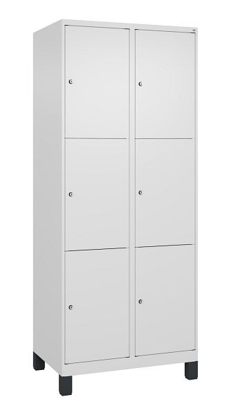 C+P Schließfachschrank Classic PLUS, Füße, 2 Abteile mit je 3 Fächern, 1950x800x500mm, 9016/9016, 080010-223 S10017