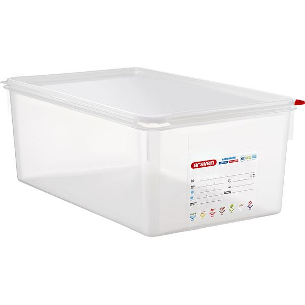Araven Gastronormbehälter mit Deckel, Polypropylen, GN 1/1 (200 mm), GN1611200