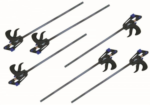 VaGo-Tools Schnellspannzwinge 100 mm Einhandzwinge Klemmzwinge Schraubzwingen, VE: 6 Stück, 250-100x6_rv