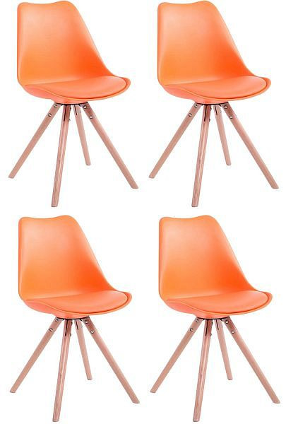 CLP Stuhl Toulouse Kunstleder Rund natura, orange, VE: 4 Stück, 319674