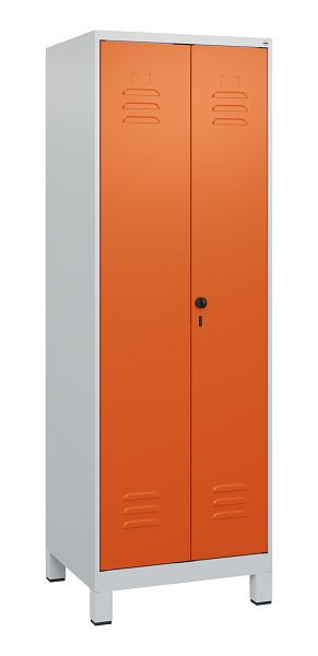 C+P Umkleidespind Classic PLUS, Doppel-Spind, Füße, 2 Abteile, 1800x600x500mm, 7035/2004, Drehriegel, 0800127-20P S10030
