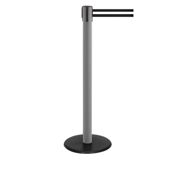 Stein HGS Personenleitsystem -P-Line Famous-, anthrazit, schwarz/weiß/schwarz waagerecht (gestreift), mit magnetischem Gurtendstück, Gurtlänge: 2,3 m, 12799-0404
