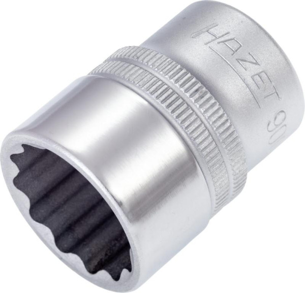 Hazet Steckschlüsseleinsatz, Doppelsechskant, Vierkant hohl 12,5 mm (1/2 Zoll), 21 mm, Mit Rändelung, 900Z-21