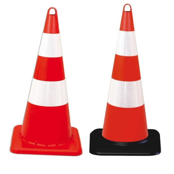 Stein HGS Leitkegel aus PP, vollreflektierend, schwarzer Fuß / 4,9 kg, Gewichtsklasse 2 / zweiteilig, 12411