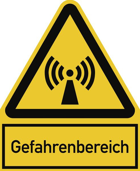 Moedel Gefahrenbereich ISO 7010, Kombischild, Kunststoff, 200x244 mm, 99001