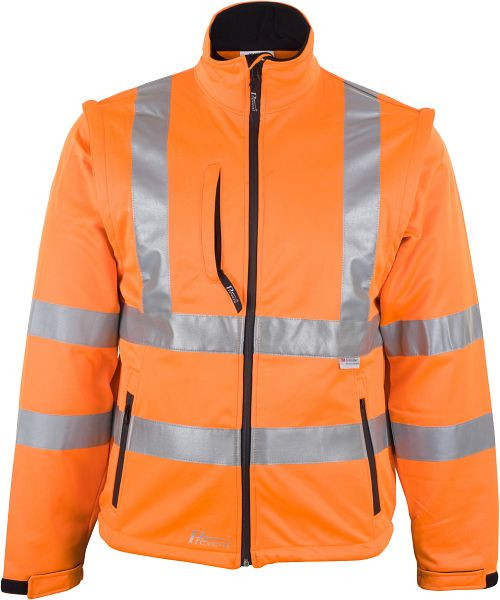 ASATEX Prevent ® Warnschutz-Softshell-Jacken, abtrennbare Ärmel, Farbe: leuchtorange Größe: 2XL, 8060O-XXL