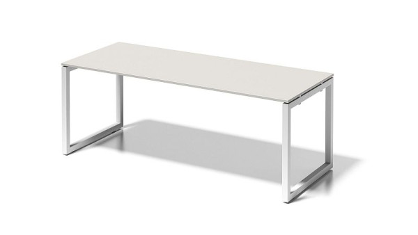 Bisley Cito Schreibtisch, 730 mm höhenfixes O-Gestell, H 19 x B 2000 x T 800 mm, grauweiß/verkehrsweiß, DOF2008GW396