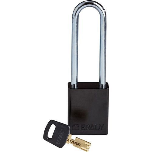 Brady Vorhängeschloss SafeKey, Aluminium lichte Bügelhöhe 76,20 mm, schwarz, 311998