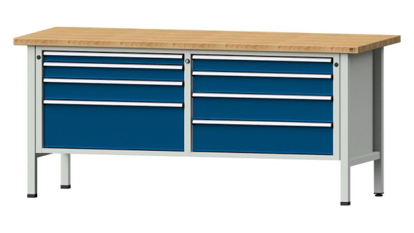 ANKE Werkbänke Kastenwerkbank, Modell 144 VX, 2000 x 800 x 890 mm, RAL 7035/5010, BMP 40 mm, 330.161
