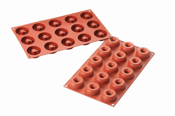 Schneider Silikon-Backform Donuts Mini, 15 x 22 ml, Ø 45 mm, Höhe: 18 mm, 115234