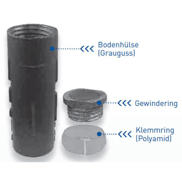 Stein HGS Bodenhülse aus Grauguss, 500 mm, 60 mm, 90.2824