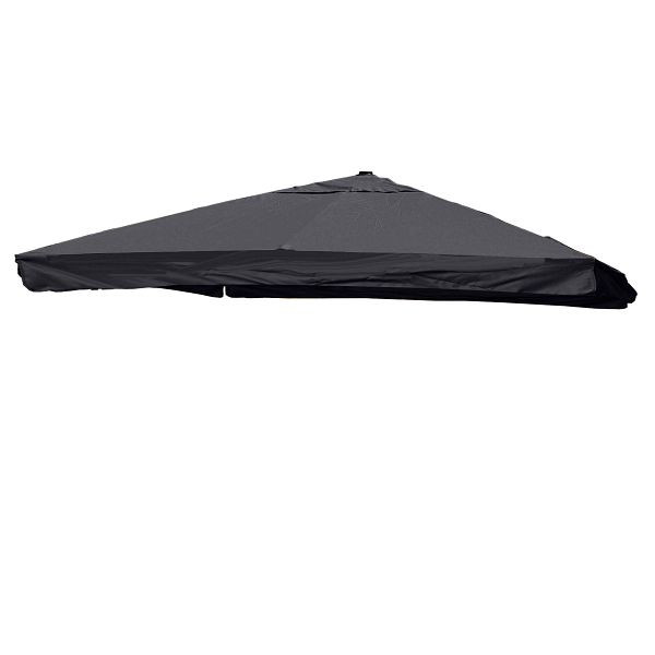 Mendler Ersatz-Bezug für Luxus-Ampelschirm HWC-A96 mit Flap, Sonnenschirmbezug, 3x3m (Ø4,24m) Polyester 3kg, anthrazit, 70116