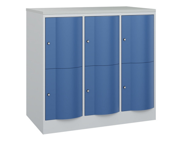 C+P XL-Schließfachschrank Resisto, H1077xB1148xT640mm, 7035/5023, 8472-373 S10126
