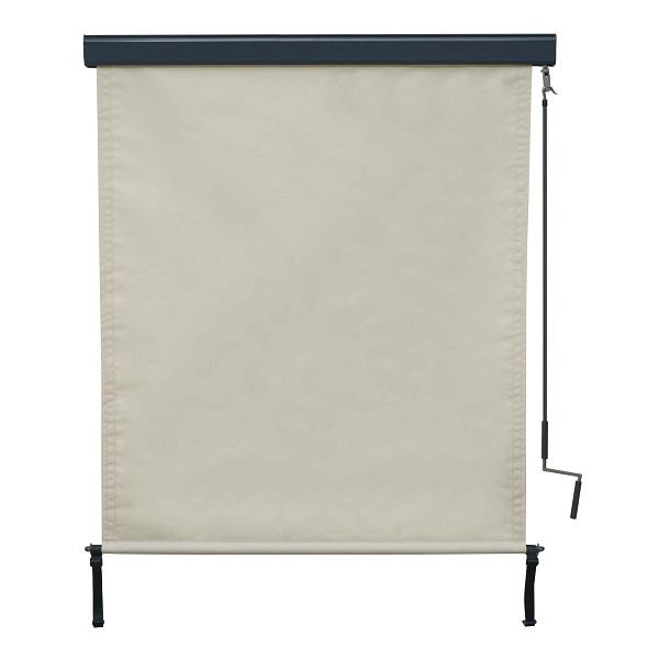 Mendler Vertikalmarkise HWC-F42, Senkrechtmarkise Sichtschutz Außenrollo Rollo, UV-Schutz 50 Stoff, 250x140cm, creme-beige, 69623