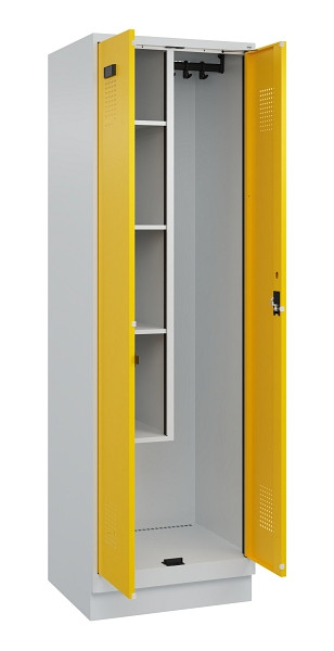 C+P Putzmittel-Spind Evolo PLUS, mit Sockel, 2 Abteile, 1950x600x500mm, 7035/102, Zylinderschloss, 049120-00 S10028