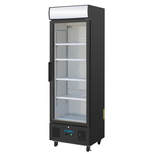 Polar G-Serie Standkühlschrank mit Display 368Ltr Schwarz, GH427