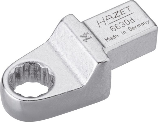 Hazet Einsteck-Ringschlüssel, Einsteck-Vierkant 14 x 18 mm, Außen-Doppel-Sechskant-Tractionsprofil, 14 mm, 6630D-14