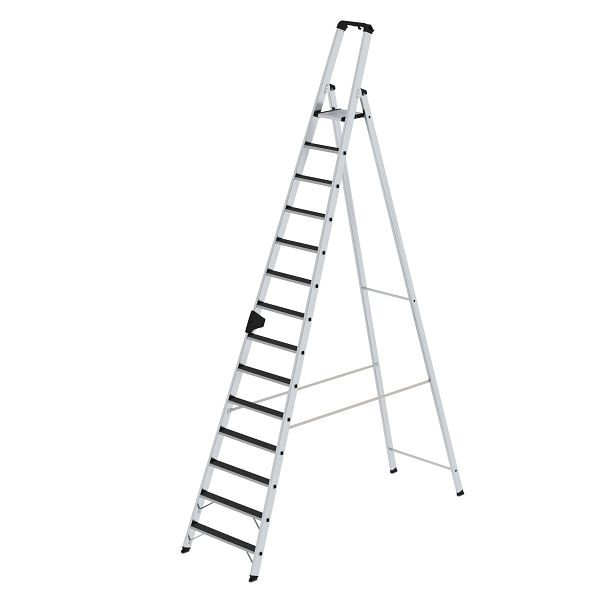 Munk Günzburger Steigtechnik Stufen-Stehleiter einseitig begehbar mit clip-step R 13 14 Stufen, 041634