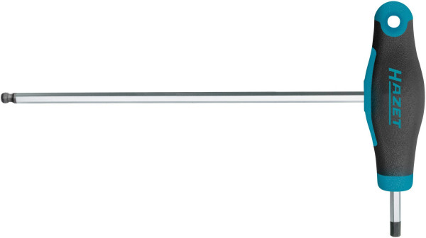 Hazet Schraubendreher, mit T-Griff, Innen-Sechskant Profil, 6 mm, Sechskant-Klinge, Mit Kugelkopf, 829KK-6