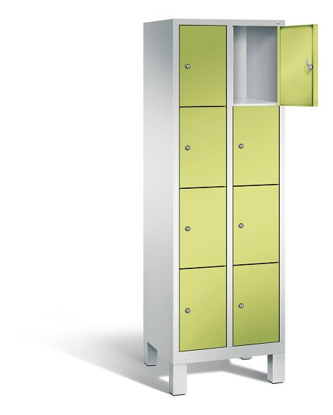 C+P Schließfachschrank Evolo, H1850xB610xT500mm, Farbe: Lichtgrau / Viridingrün, 48010-204 S10078
